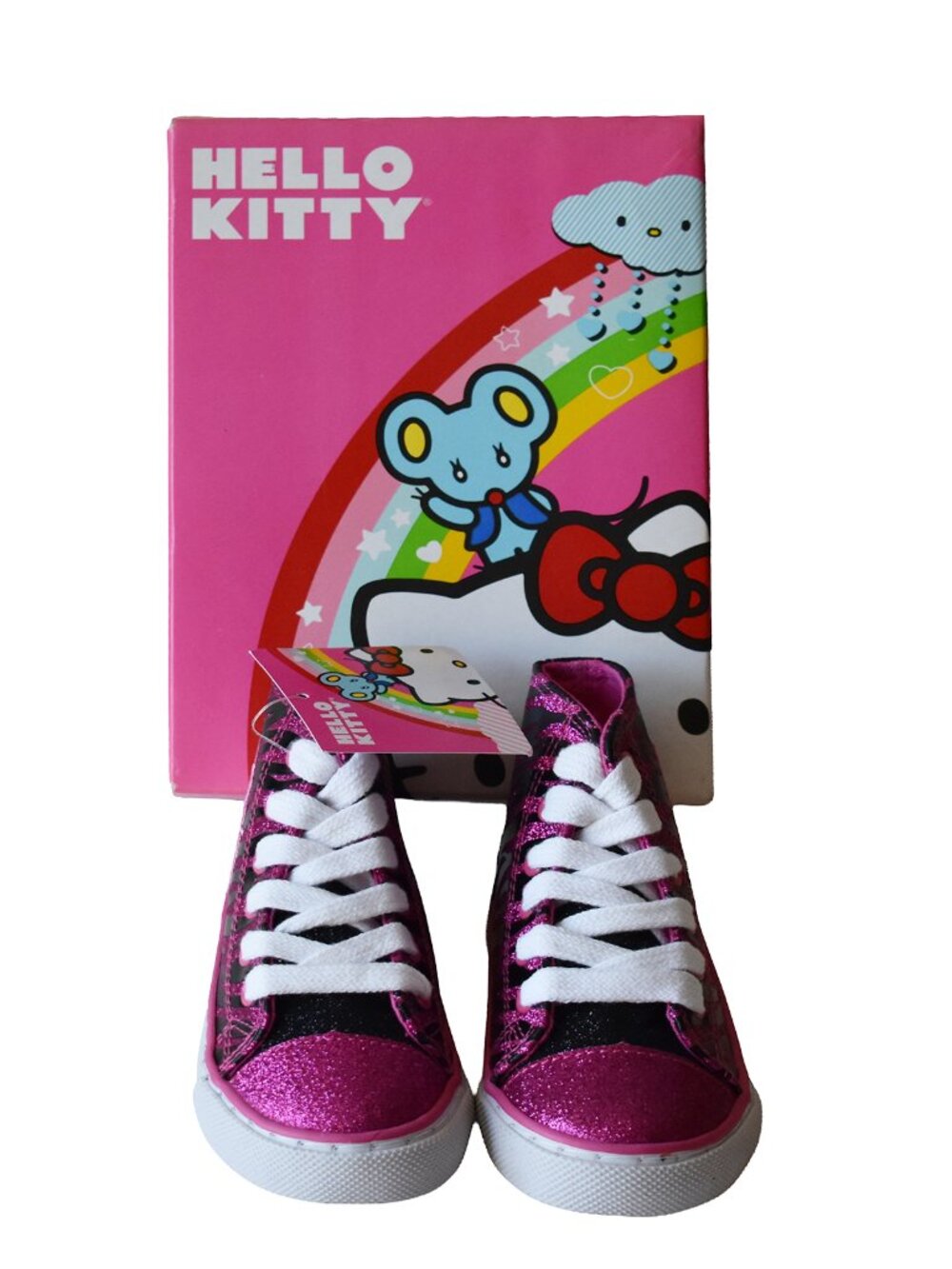 Hello Kitty Toddler’s Sneakers Lil Zola Shoes Animal Print Glitter Size 7M NEW - Picture 2 of 8